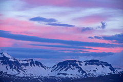 Zonsondergang boven-Sunset above-Sonnenuntergang über-Bakkagerdi-IJsland-Iceland-Island