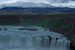 Pjófafoss met de Hekla-Pjófafoss with Hekla-Pjófafoss mit Hekla-IJsland-Iceland-Island