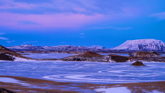 Zonsondergang boven de Krafla-Sunset over Krafla-Sonnenuntergang über Krafla-IJsland-Iceland-Island