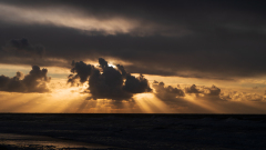 Zonneharp-Sun harp-Zonneharp boven de Noordzee-Sun harp over the Northsea-Sonnenharfe über dem Nordsee-Texel-Nederland-Netherlands-Niederlande